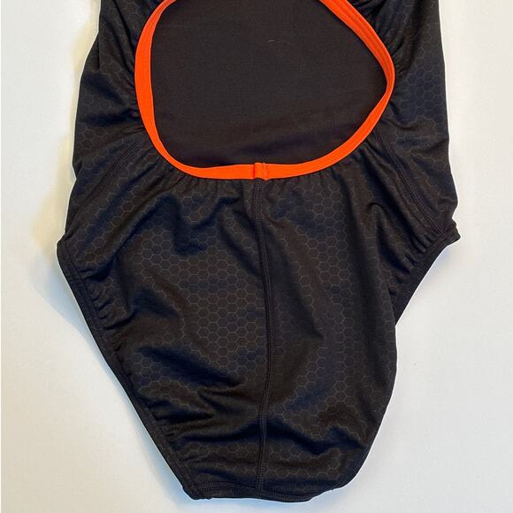 TYR Women's Durafast Elite Diamondfit Hexa One Piece Swimsuit M Black Orange - Picture 6 of 9